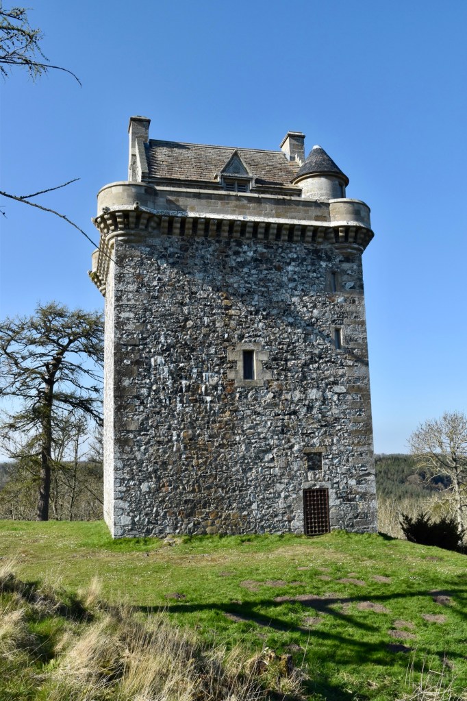 View from the south, showing the entrance and two narrow windows.
