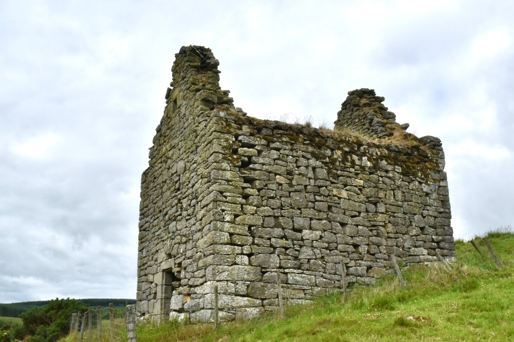 A view from down the hill looking up at the tower. It shows the steep nature of the hill on which the tower was built. 