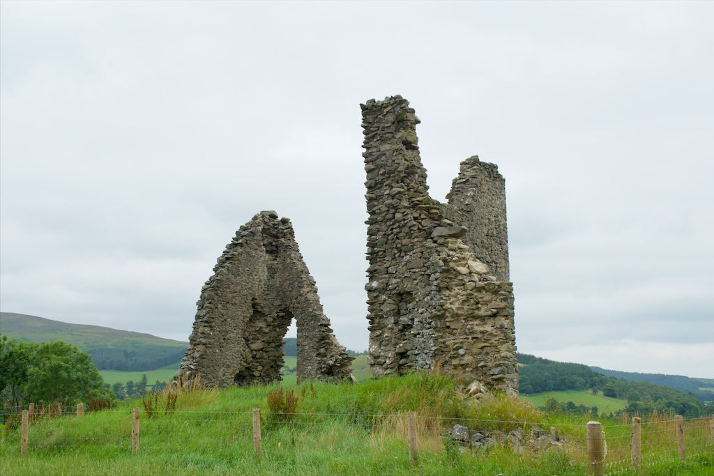 This shot shows the hill on which the castle is standing.
