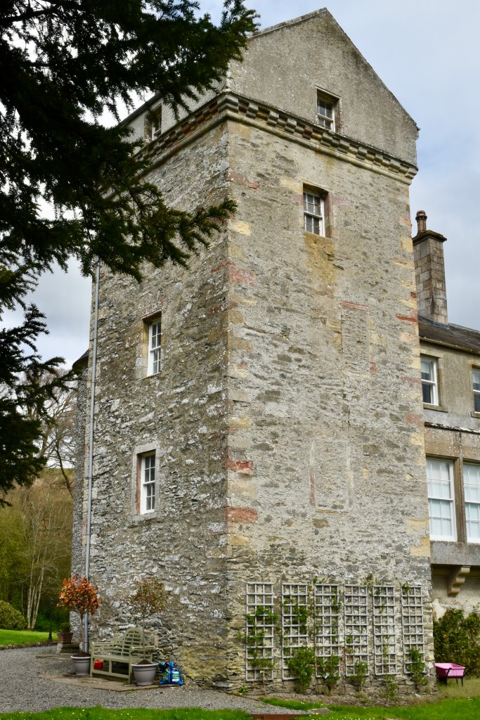 The tower viewed from the south west. Old gunloops are no longer visible. Windows have been modernised.